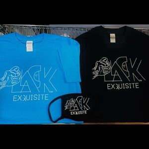 Blue and Black T-Shirts ($20, 2X $25) Mask ($8)